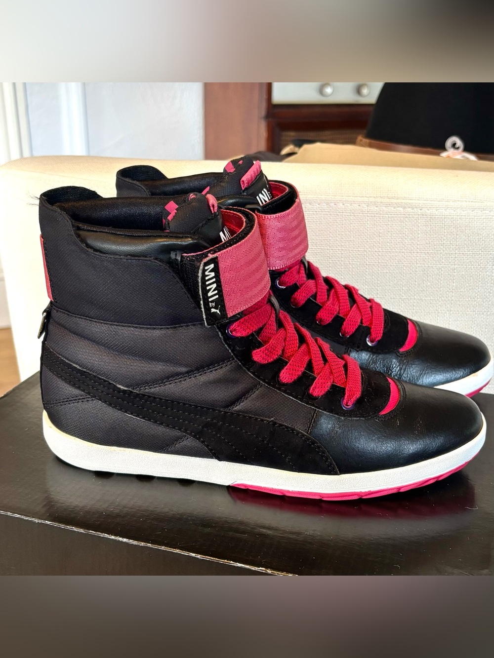 Puma x Mini Cooper Women’s Shoes Y2K Black Pink Strap Limited Edition Size 7.5